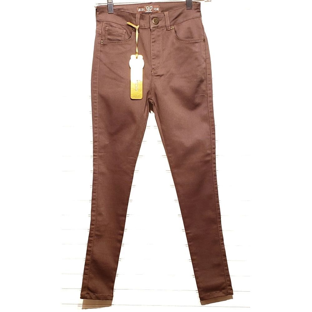 Gocche D'oro Gold Metallic Straight‎ Leg Pants